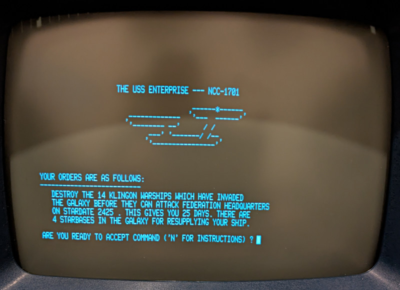 [Really bad picture of Super Star Trek]